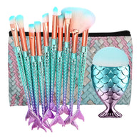 Make Up Brushes Foundation Eyebrow Eyeliner Blush Brush Mermaids Makeup Brushes With Cosmetic Bag Pincel Maquiagem #h